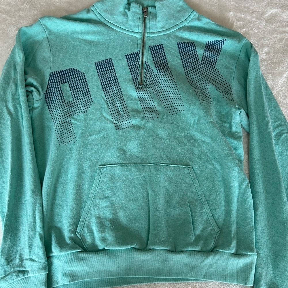 PINK teal quarter zip